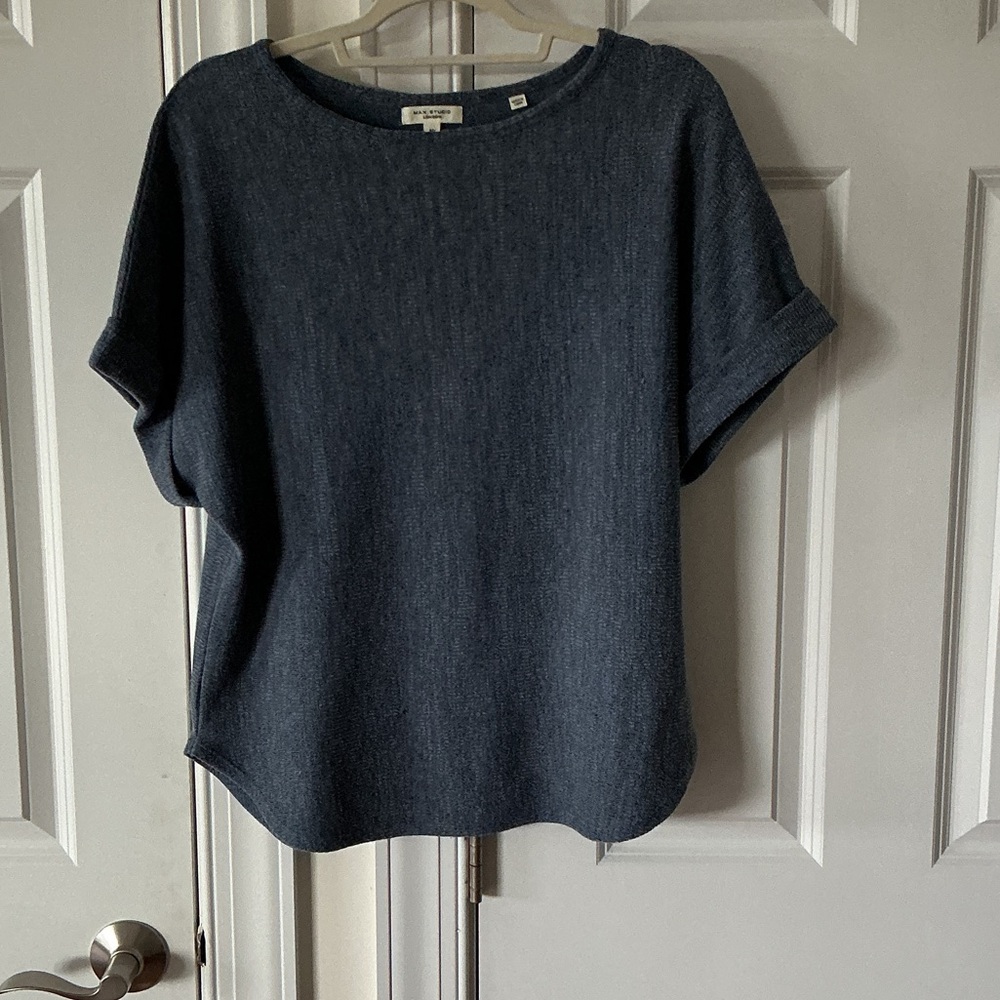 Ladies blue polyester spandex sweater